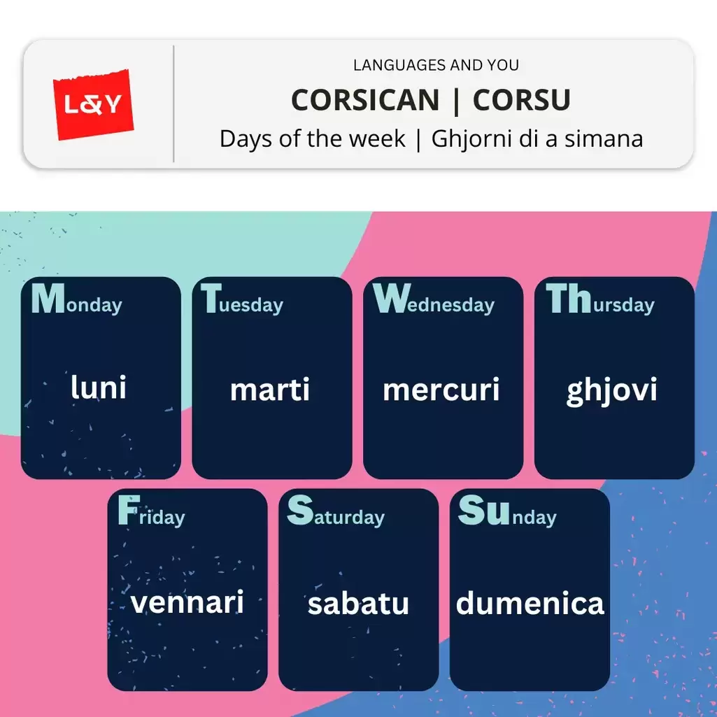 Days of the week in Corsican